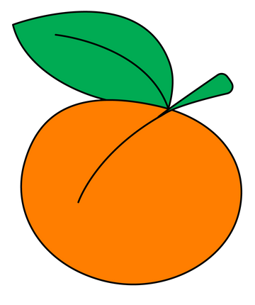 An illustrated sticker of an apricot