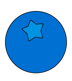 An illustrated sticker of a blueberry