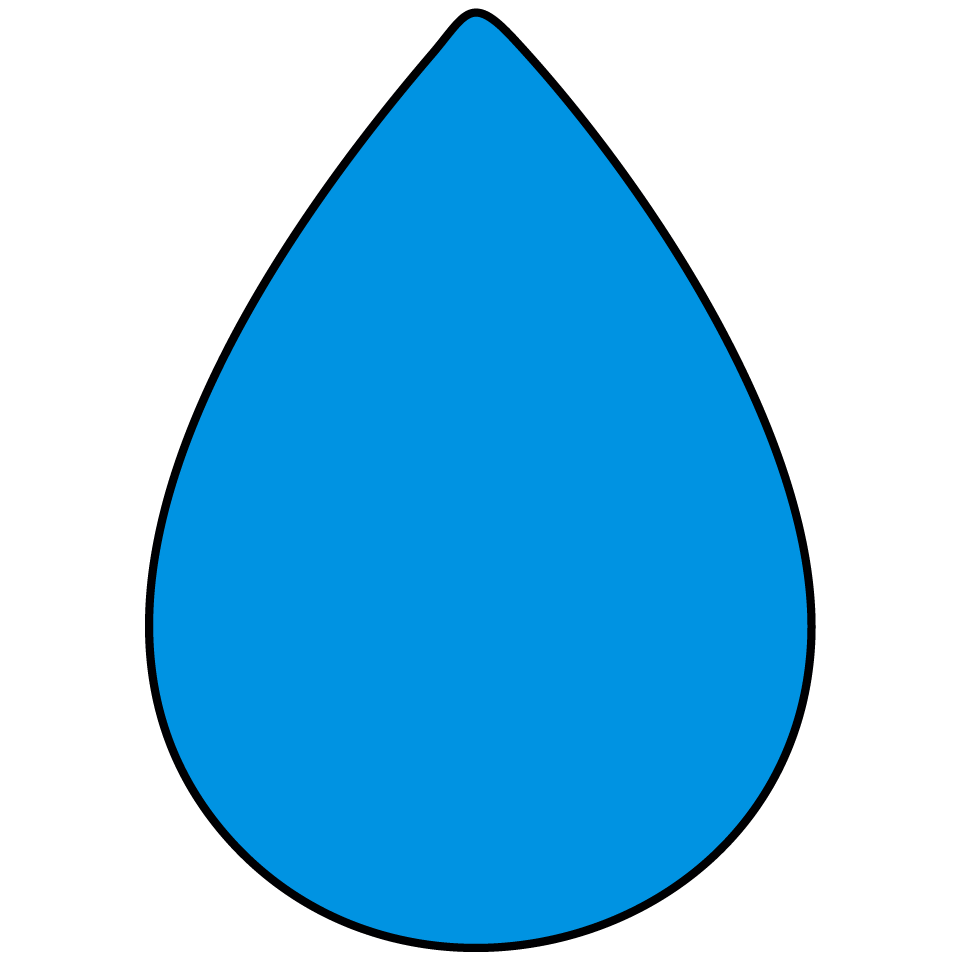 An illustration of a droplet of water, to symbolise hydration