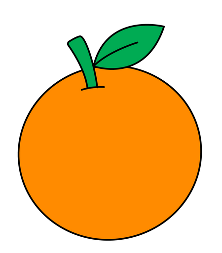 An illustrated sticker of an orange
