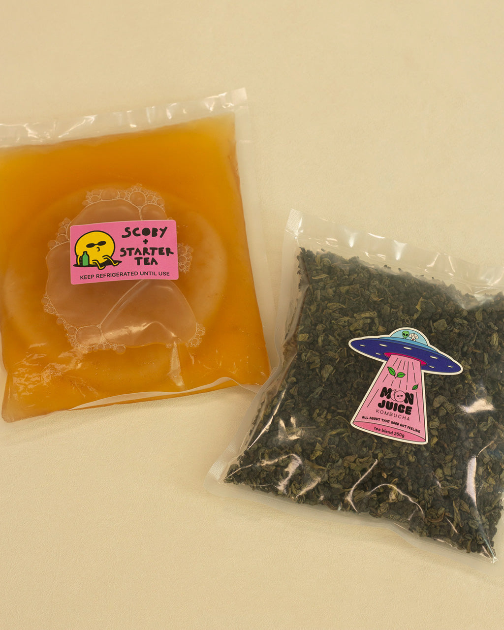 A set of SCOBY pack and Loose Leaf Tea for Kombucha 250g