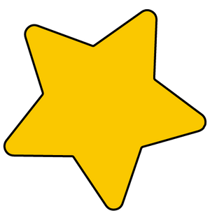 A sticker of a yellow star