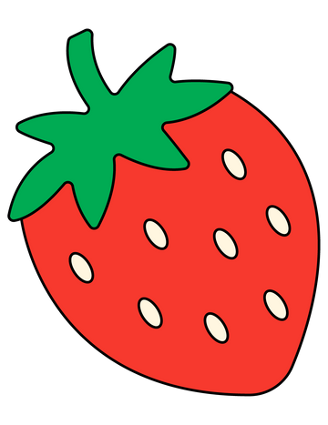 An illustrated sticker of an strawberry
