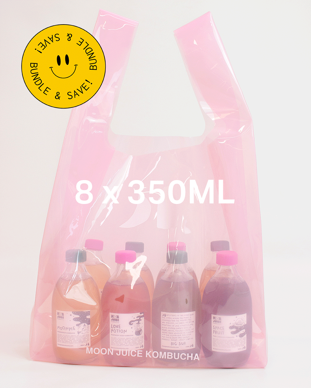Discovery Jellybag Bundle 🚀 with 8 x 350ml kombucha bottles - Moon Juice Kombucha