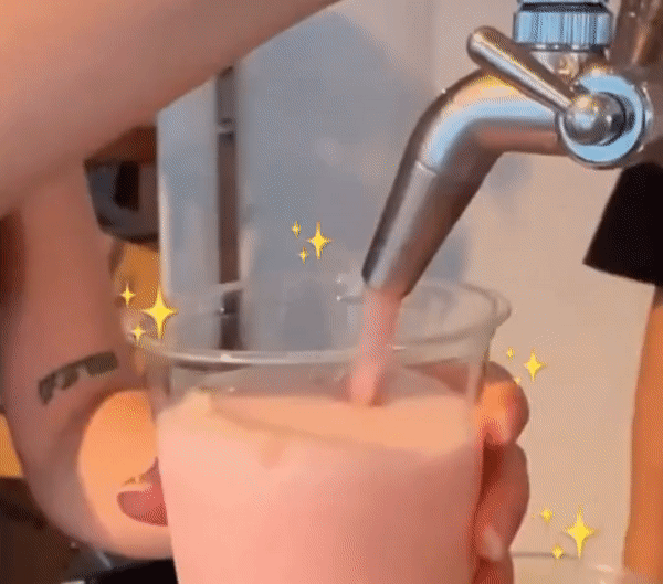 A gif of draft Kombucha being dispensed on-tap