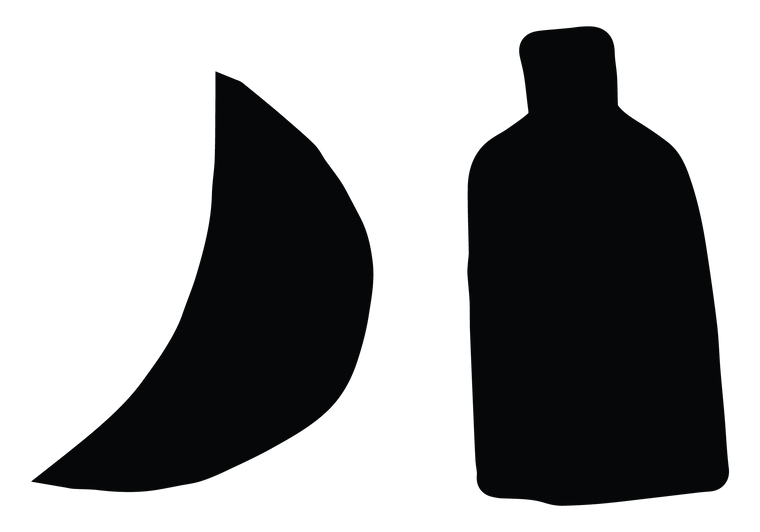 Logo with a moon and a bottle